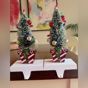 Pair of mini tree stocking hangers